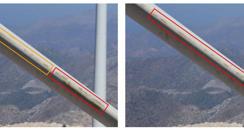 Here are two images of the same wind turbine demonstrating how annotations can be done differently.